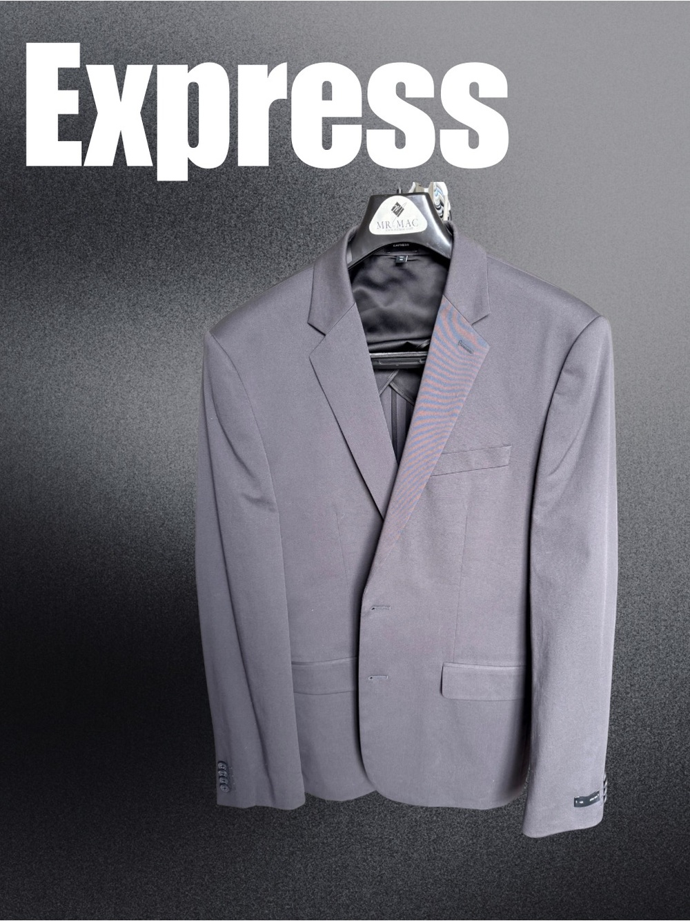 Express Men's Light Gray Single-Breasted Blazer
